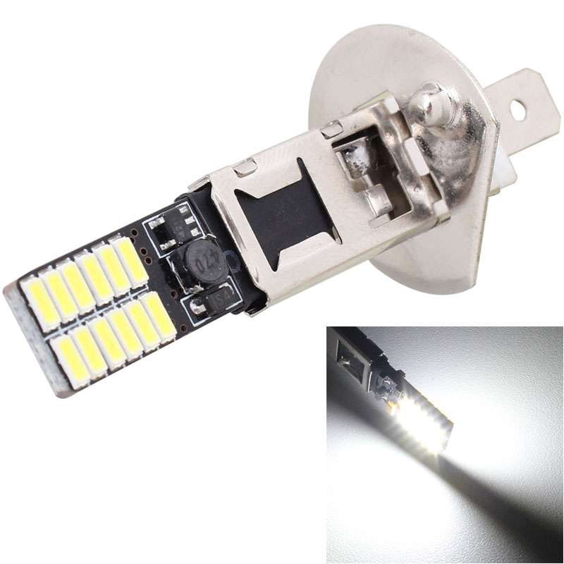 2 PCS H1 4.8W 720LM 6500K White Light 24 LED SMD 4014 Error-Free Canbus Car Clearance Lights Lamp, D