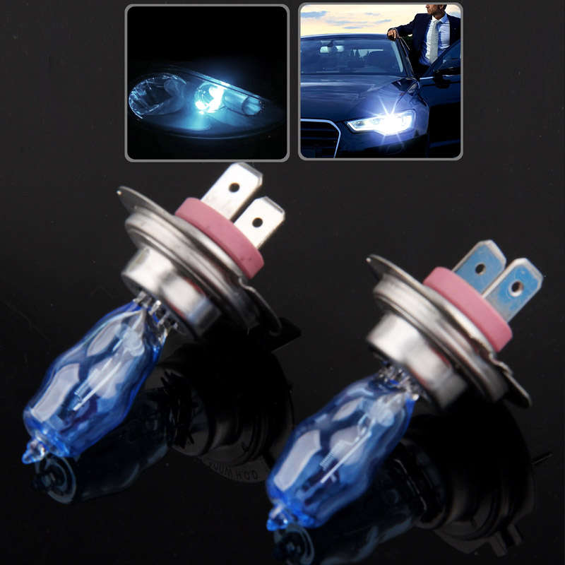 HOD H7 Halogen Bulb, Super White Car Headlight Bulb, 12 V / 100W, 6000K 2400 LM (Pair)