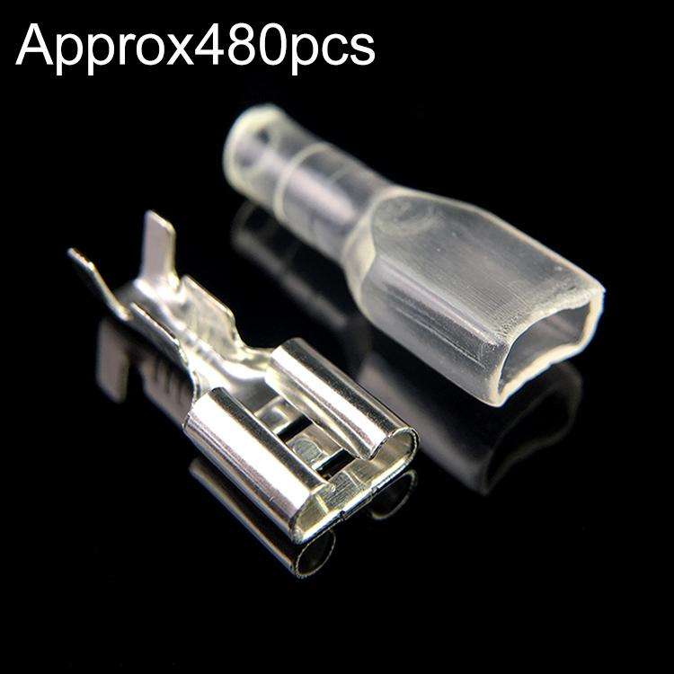 500x 6.3mm Crimp Terminal Female Spade Connector + Case (500 pcs in one packaging, the price is for