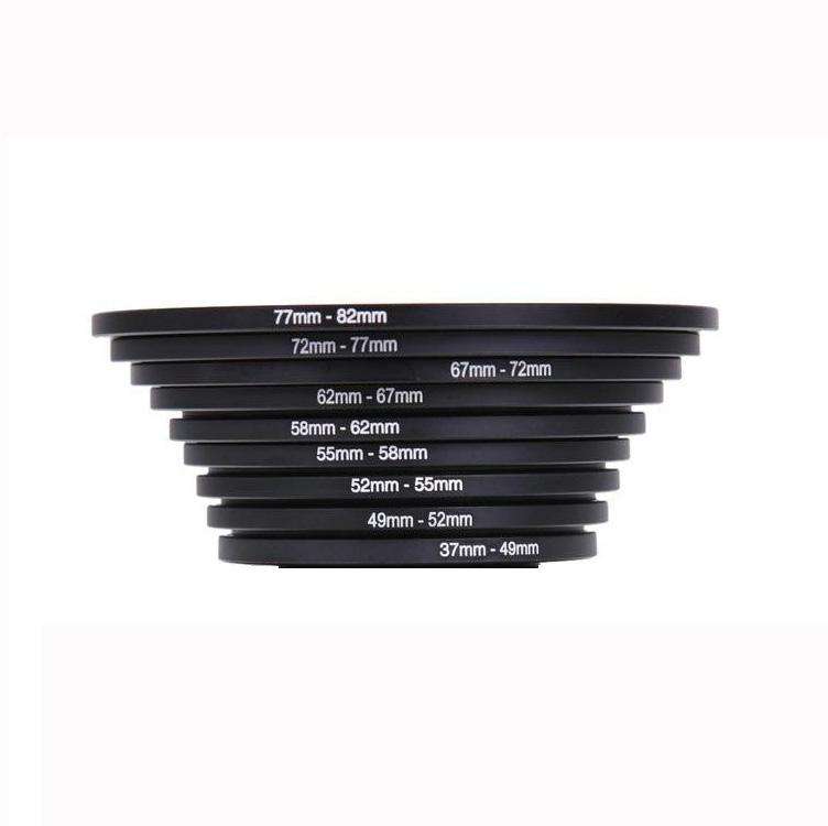 37mm-82mm Lens Stepping Ring, Include 9 Lens Stepping Rings (37mm-49mm, 49mm-52mm, 52mm-55mm, 55mm-5