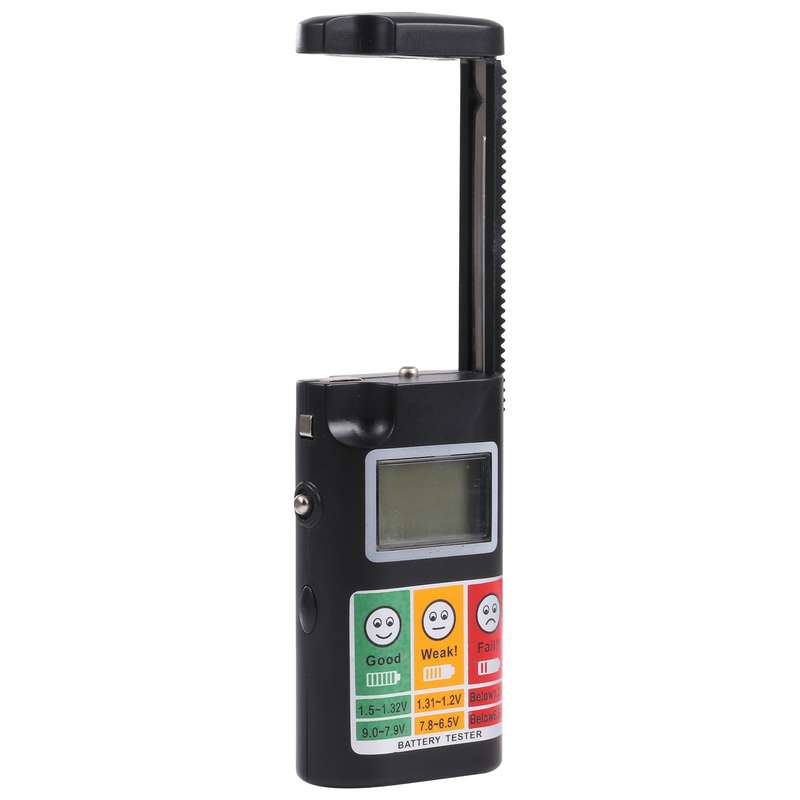 Digital LCD Screen Battery Tester for R20S / R14S / R6S / R03 / R1 / Button / 6F22(Black)