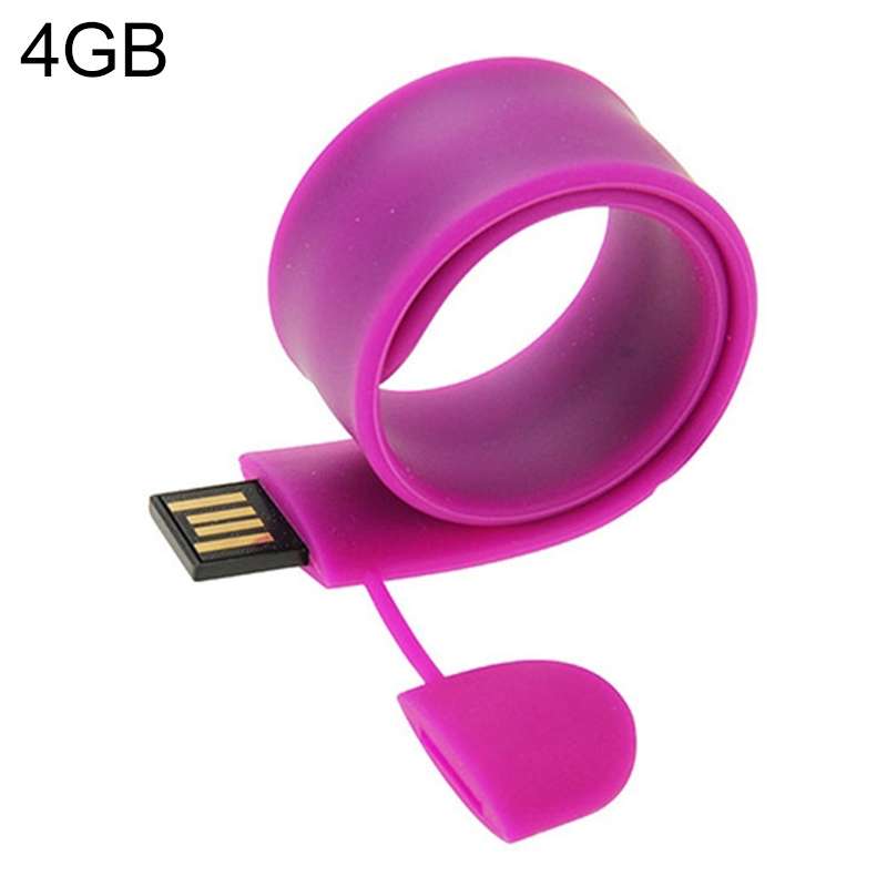 Silicone Bracelet USB Flash Disk with 4GB Memory(Dark Blue)
