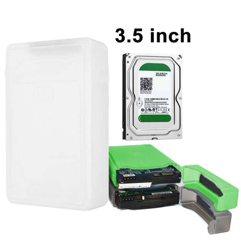 3.5 inch Hard Drive Disk HDD SATA IDE Plastic Storage Box Enclosure Case(Green)