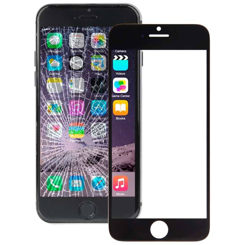 Front Screen Outer Glass Lens for iPhone 6 Plus(Black)