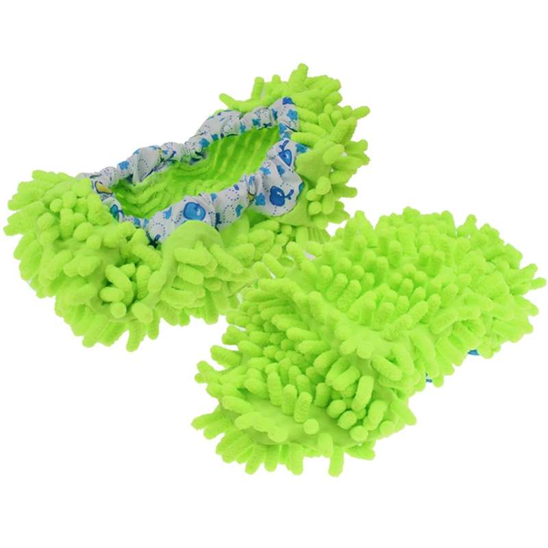 Pair of Multifunction Cleaning Slipper Cover Mop Floor Clean Shoes Covers(Green)