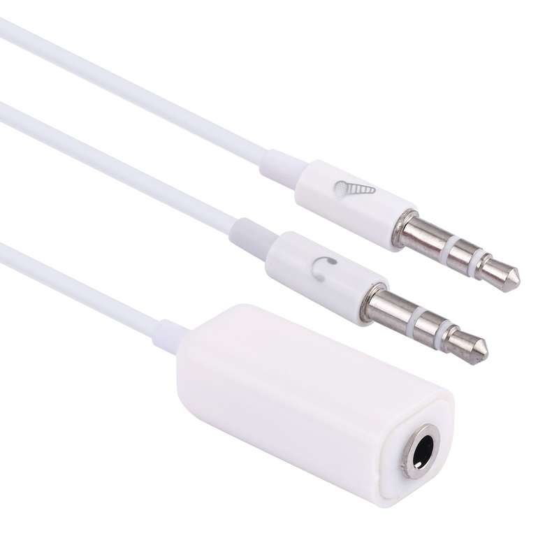 3.5mm Female to 3.5mm Male Microphone Jack + 3.5mm Male Earphone Jack Adapter Cable for Apple Comput