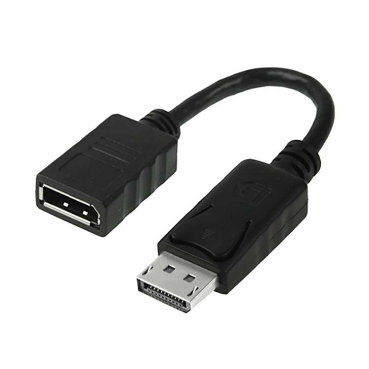 Display Port Male to Display Port Female Cable, Length: 18cm