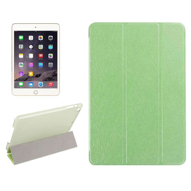Silk Texture Horizontal Flip Leather Case with Three-Folding Holder for iPad mini 4(Black)