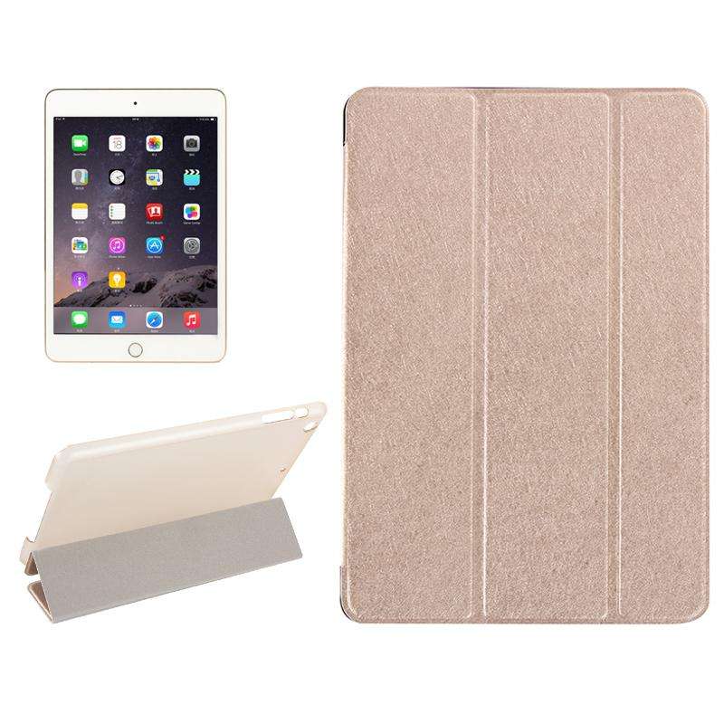 Silk Texture Horizontal Flip Leather Case with Three-Folding Holder for iPad mini 4(Black)