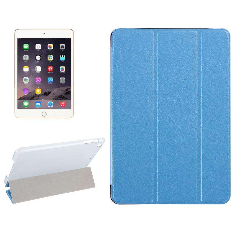 Silk Texture Horizontal Flip Leather Case with Three-Folding Holder for iPad mini 4(Black)