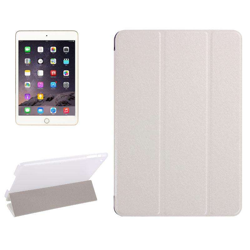 Silk Texture Horizontal Flip Leather Case with Three-Folding Holder for iPad mini 4(Black)