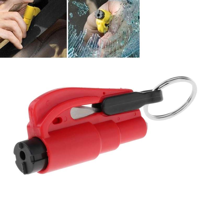 2 in 1 Car Emergency Hammer / Key Chain / Knife Broken Glass Portable Tool(Black)