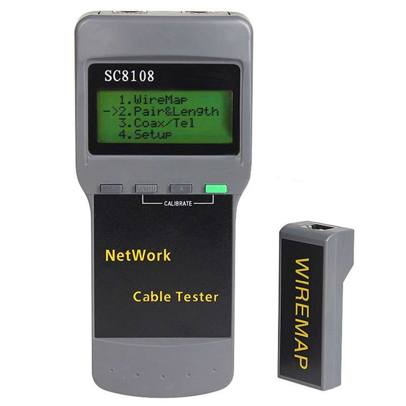 Portable Wireless Network cable Tester SC8108 LCD Digital PC Data Network CAT5 RJ45 LAN Phone Cable