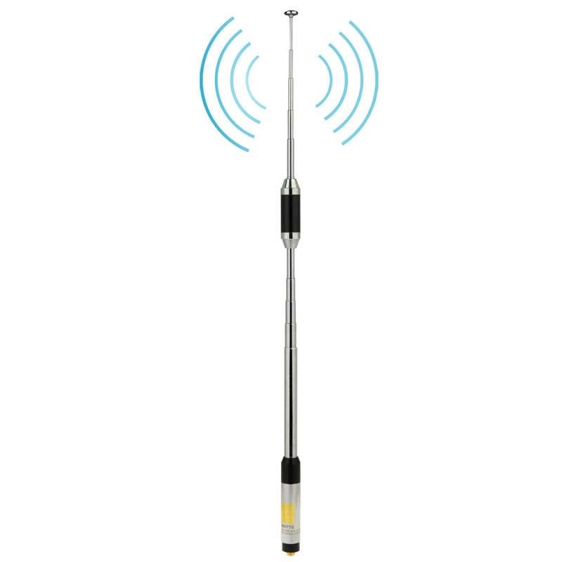 RH770 Dual Band 144/430MHz High Gain SMA-F Telescopic Handheld Radio Antenna for Walkie Talkie, Ante