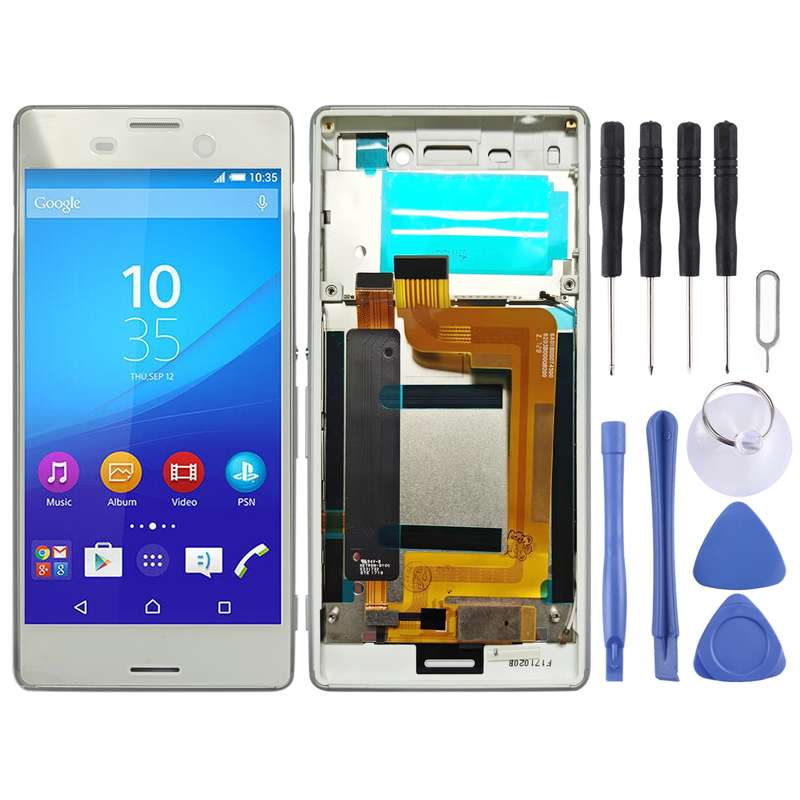 LCD Screen Digitizer Full Assembly with Frame for Sony Xperia M4 Aqua(White)