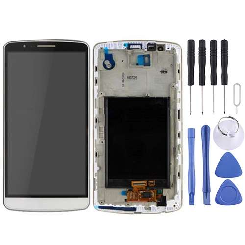 LCD Display + Touch Panel with Frame for LG G3 / D850 / D851 / D855 / VS985(White)