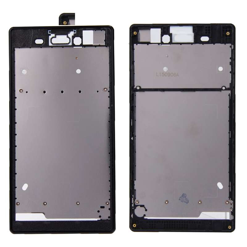 Front Housing with Adhesive Sticker for Sony Xperia T3(Black)