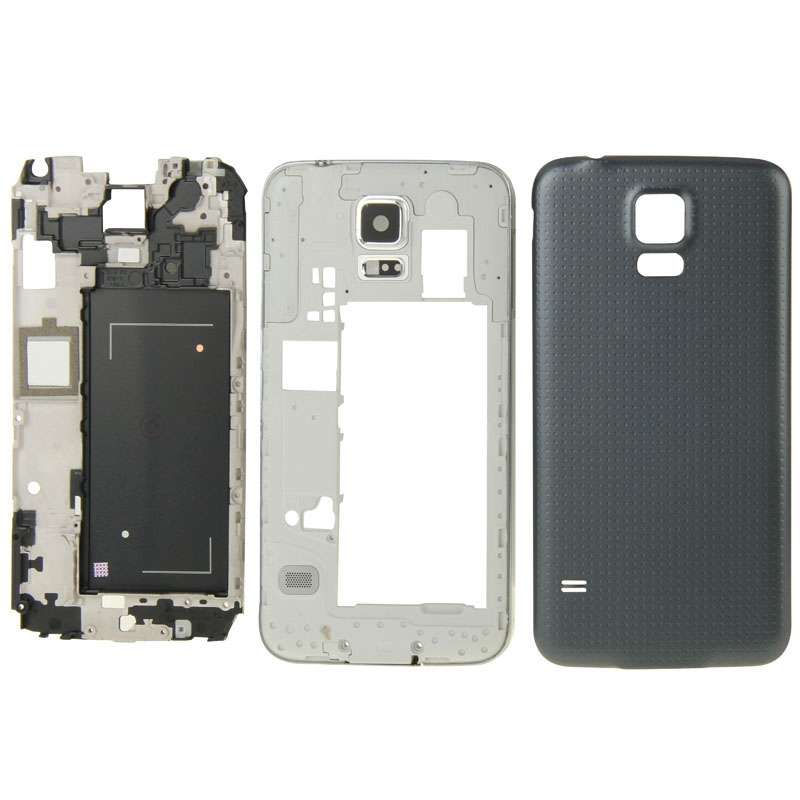 For Galaxy S5 / G9008V Full Housing Faceplate Cover (Black)