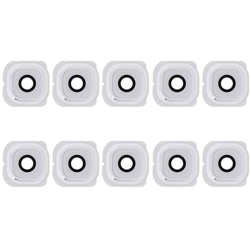 For Galaxy S6 Edge / G925 10pcs Camera Lens Cover with Sticker (White)