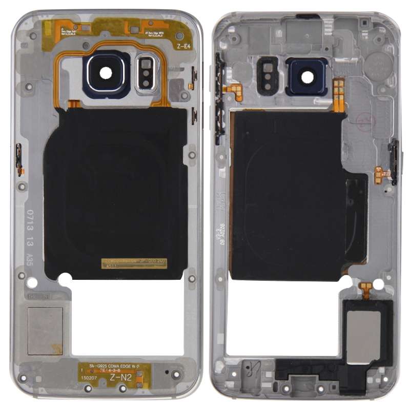 For Galaxy S6 Edge / G925 Back Plate Housing Camera Lens Panel with Side Keys and Speaker Ringer Bu