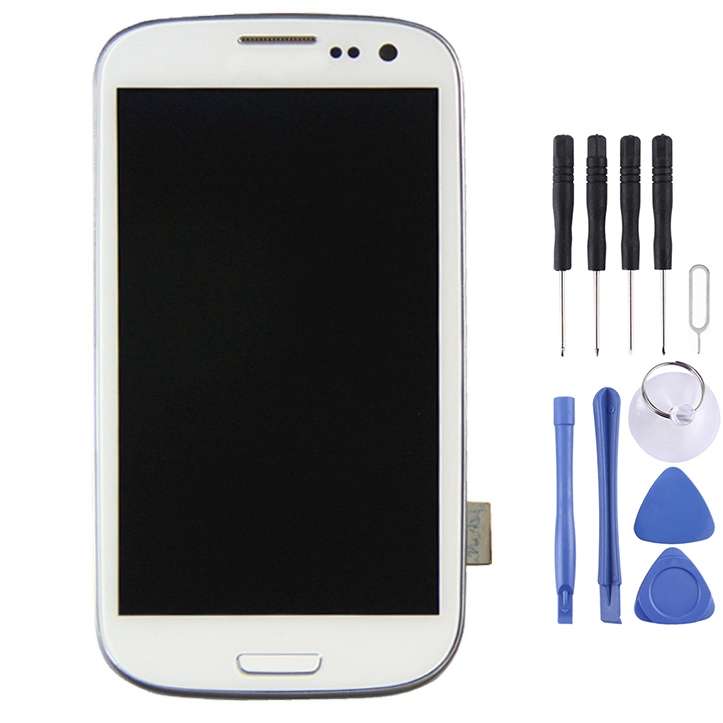 Original LCD Display + Touch Panel with Frame for Galaxy SIII LTE / i9305(Blue)