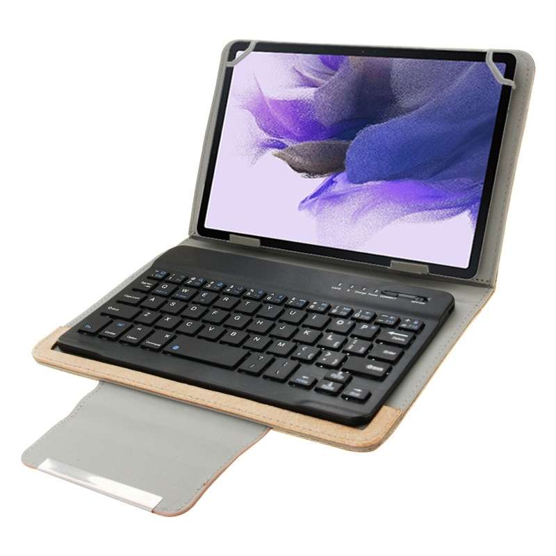 Universal Leather Tablet Case with Separable Bluetooth Keyboard and Holder for 7 inch Tablet PC(Gold
