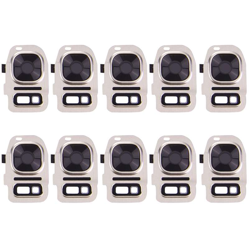 For Galaxy S7 / G930 10pcs Rear Camera Lens Cover + Flashlight Bracker (Black)