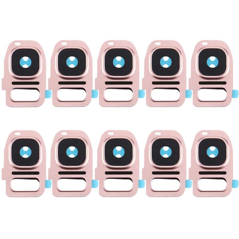 For Galaxy S7 / G930 10pcs Rear Camera Lens Cover + Flashlight Bracker (Black)