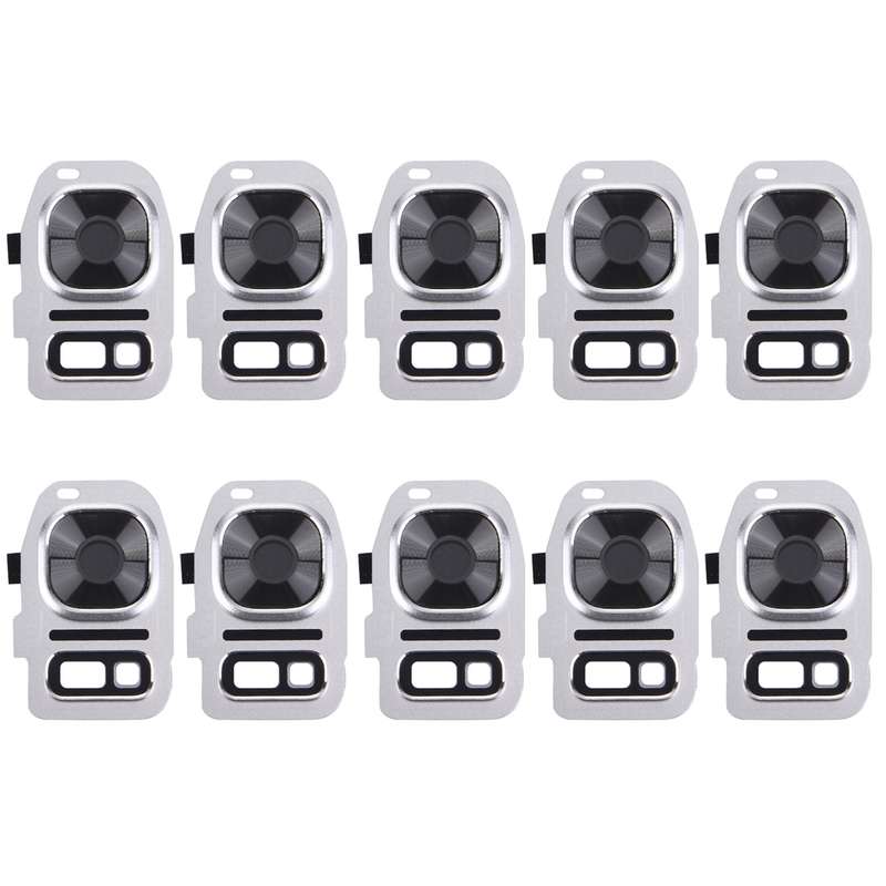 For Galaxy S7 / G930 10pcs Rear Camera Lens Cover + Flashlight Bracker (Black)