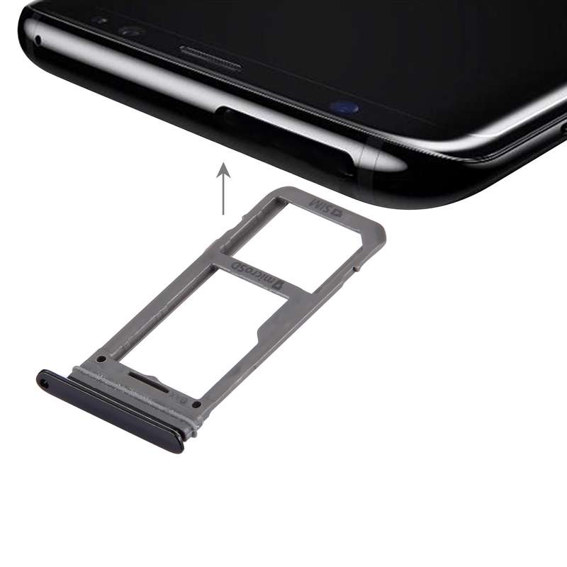 For Galaxy S8 SIM Card Tray + Micro SD Tray (Silver)