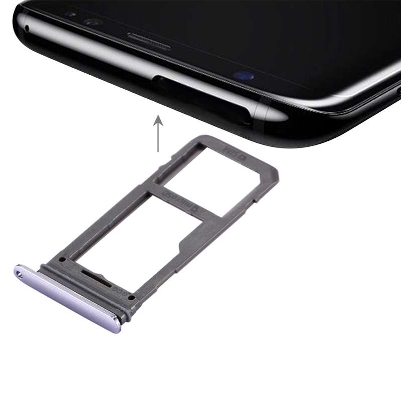For Galaxy S8 SIM Card Tray + Micro SD Tray (Silver)
