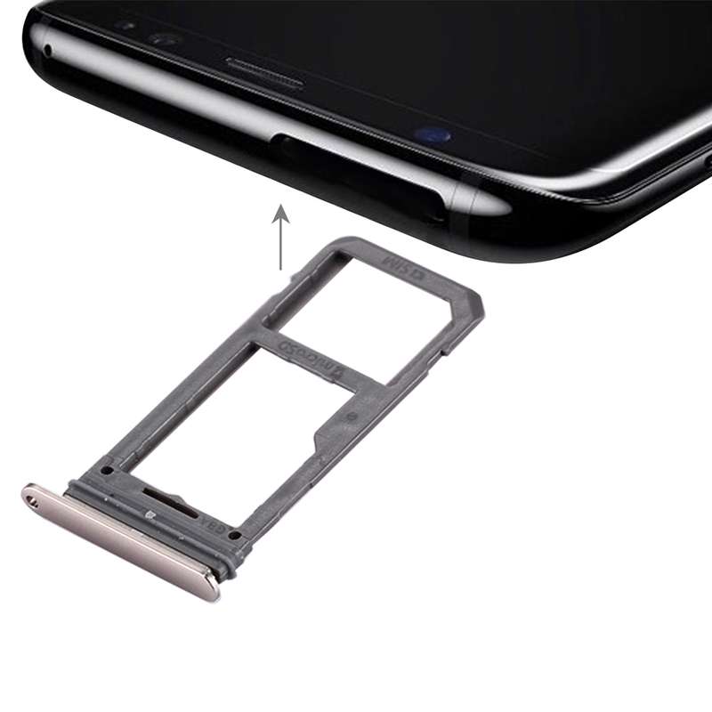 For Galaxy S8 SIM Card Tray + Micro SD Tray (Silver)