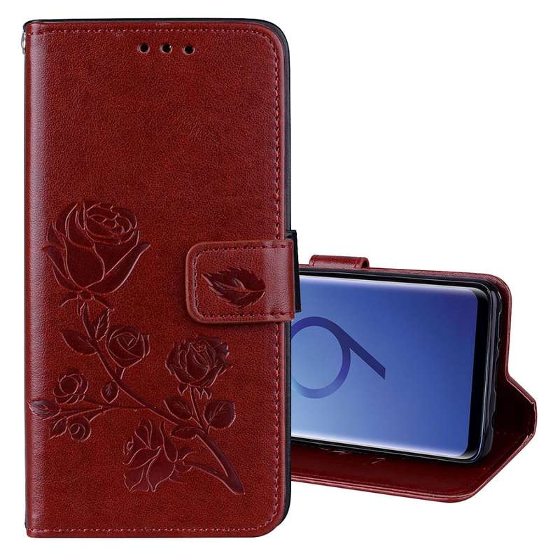 For Galaxy S9 Rose Embossed Horizontal Flip Environmental PU Leather Case with Holder & Card Slots &