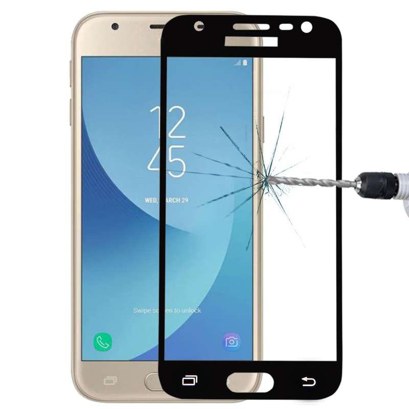 For Galaxy J3 (2017) (EU Version) 0.26mm 9H Surface Hardness 2.5D Curved Silk-screen Full Screen Tem