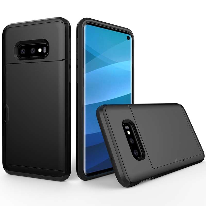 Shockproof Rugged Armor Protective Case for Galaxy S10e, with Card Slot(Grey)