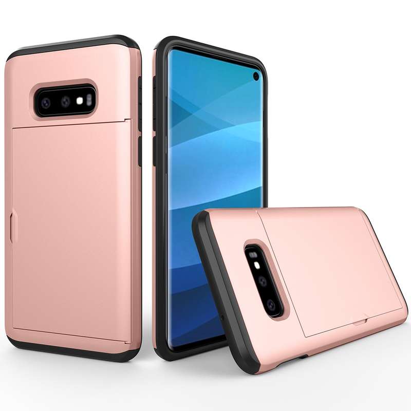 Shockproof Rugged Armor Protective Case for Galaxy S10e, with Card Slot(Grey)