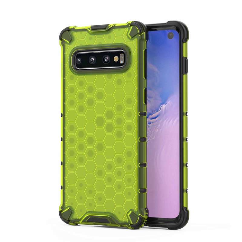 Honeycomb Shockproof PC + TPU Case for Galaxy S10 (Black)