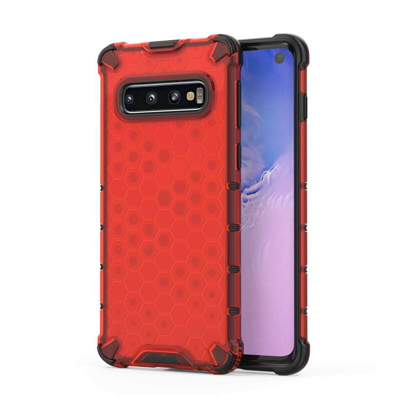Honeycomb Shockproof PC + TPU Case for Galaxy S10 (Black)