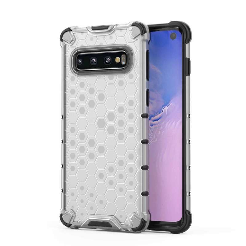 Honeycomb Shockproof PC + TPU Case for Galaxy S10 (Black)