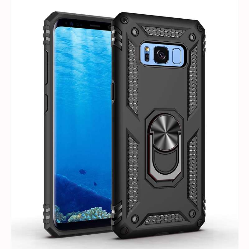 Armor Shockproof TPU + PC Protective Case for Galaxy S8 Plus, with 360 Degree Rotation Holder(Blue)