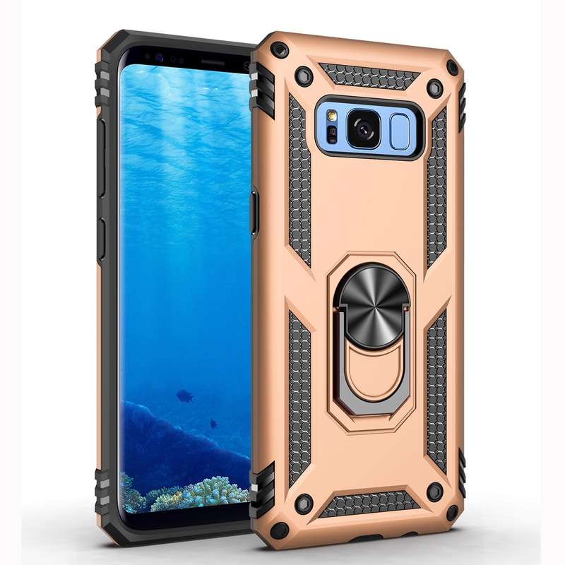 Armor Shockproof TPU + PC Protective Case for Galaxy S8 Plus, with 360 Degree Rotation Holder(Blue)