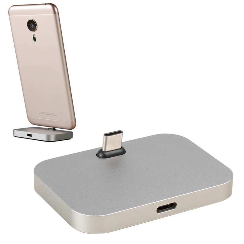 USB-C / Type-C Aluminum Alloy Desktop Station Dock Charger(Grey)