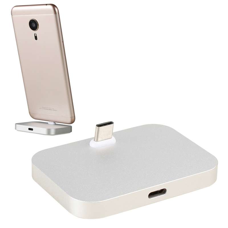 USB-C / Type-C Aluminum Alloy Desktop Station Dock Charger(Grey)