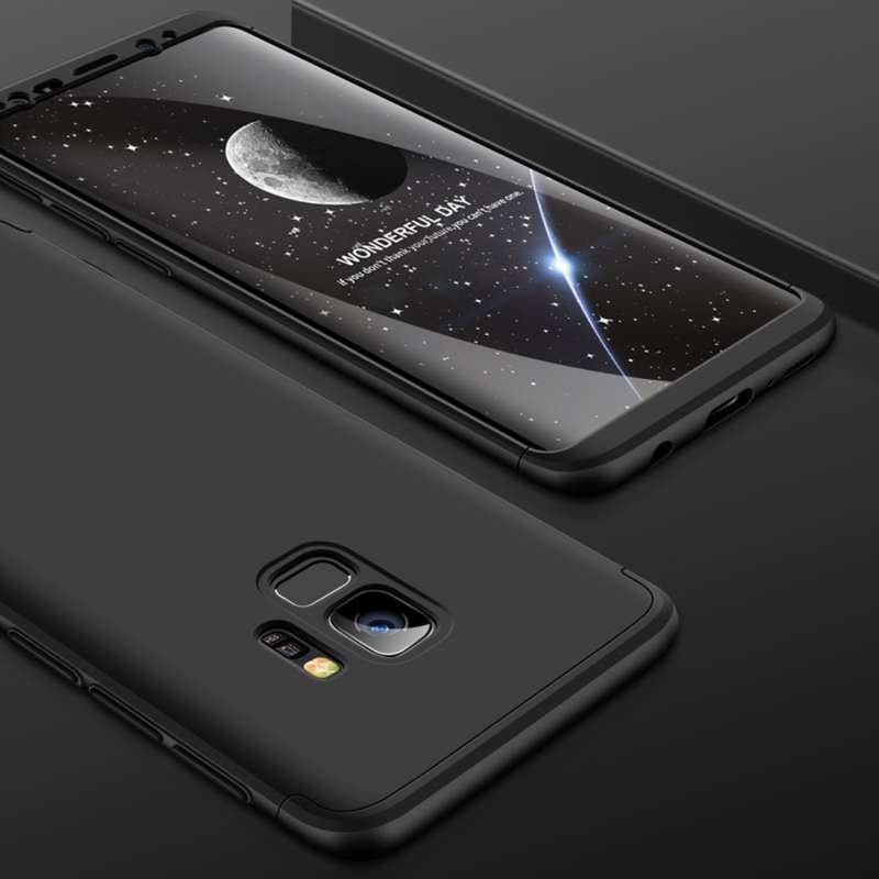 GKK for Galaxy S9 Three Stage Splicing 360 Degree Full Coverage PC Protective Case Back Cover(Black)