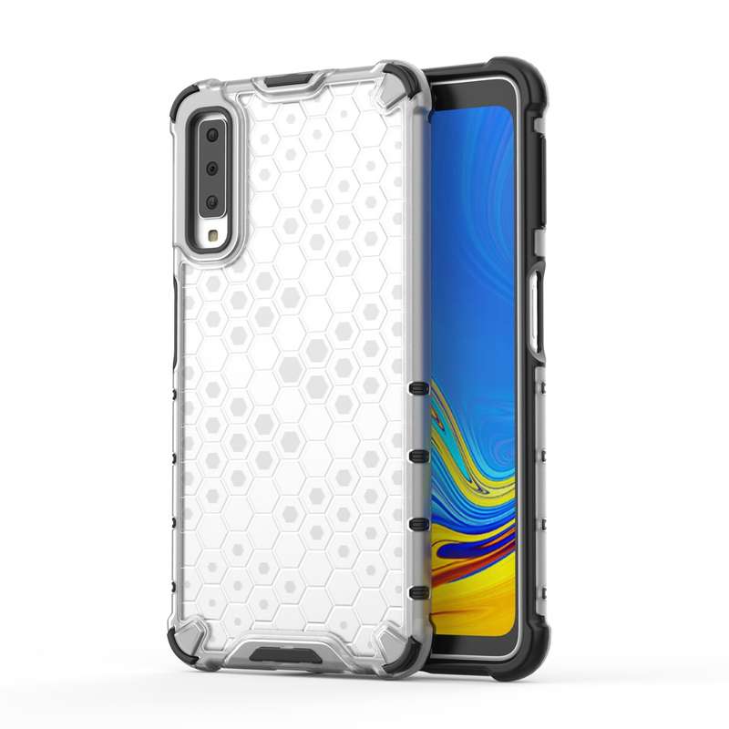 Shockproof Honeycomb PC + TPU Case for Galaxy A7 (2018) (Green)