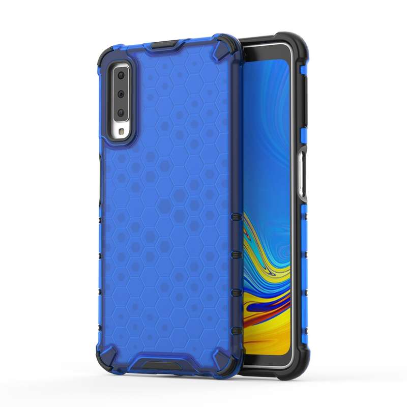 Shockproof Honeycomb PC + TPU Case for Galaxy A7 (2018) (Green)