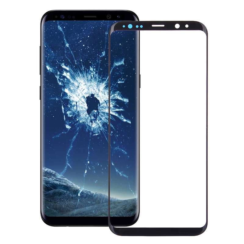 For Galaxy S9+ Front Screen Outer Glass Lens(Black)