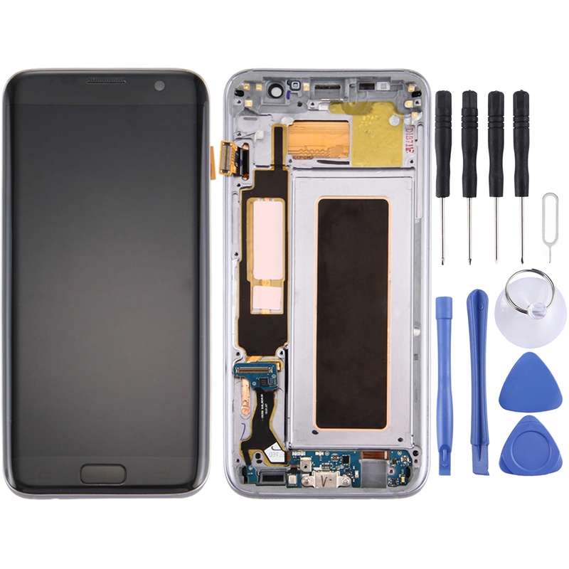 Original LCD Screen and Digitizer Full Assembly with Frame & Charging Port Board & Volume Button & P