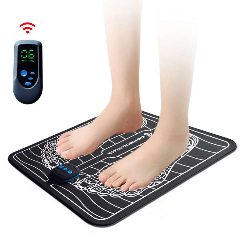 EMS Rechargeable Pulse Foot Massage Machine Foot Pad Physical Therapy with Remote Control