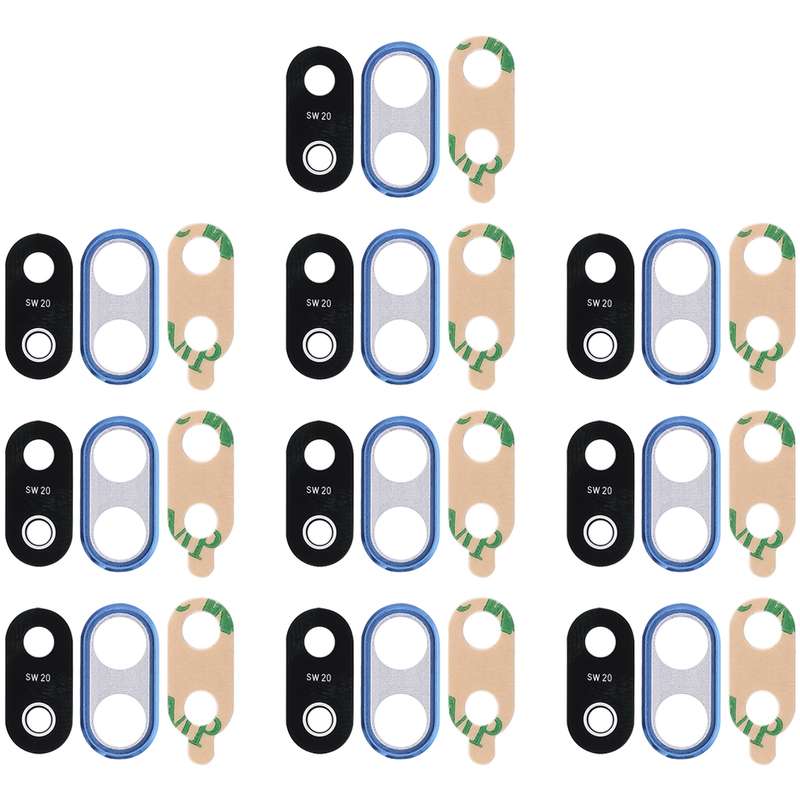 For Huawei P20 Lite 10pcs Back Camera Bezel with Lens Cover & Adhesive (Black)